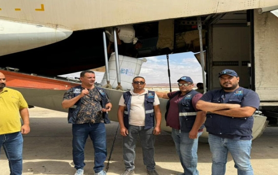 باشر فريق الهيئة الليبية للإغاثة (الإدارة العامة) وفريق فرع المنطقة الجنوبية عمله